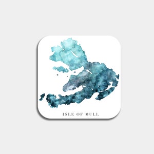 Isle of Mull Table Coaster | Scotland Painting | Table Mat | Home Decor | Scottish Highlands Islands | Modern Office Desk Decor Gift