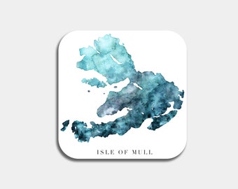 Isle of Mull Table Coaster | Scotland Painting | Table Mat | Home Decor | Scottish Highlands Islands | Modern Office Desk Decor Gift