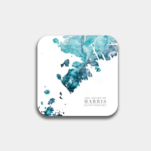 Isle of Harris Table Coaster | Outer Hebrides Painting | Scottish Islands | Table Mat | Home Decor | | Modern Office Desk Decor Gift