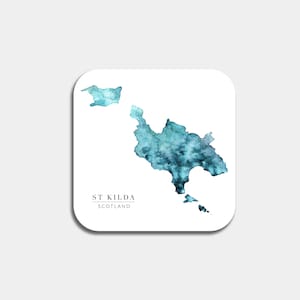 St Kilda Table Coaster | Art Coasters | Table Mat | Home Decor | Scottish Islands | Outer Hebrides Coaster | Isle of Lewis Painting