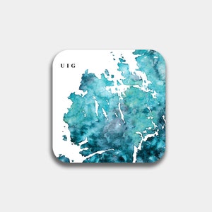 Uig Isle of LewisTable Coaster | Outer Hebrides Painting | Scottish Islands | Table Mat | Home Decor | | Modern Office Desk Decor Gift