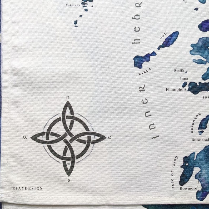 Entire Scottish Hebrides Scottish Souvenir Home Decor Illustrated Organic Cotton Tea Towel image 4