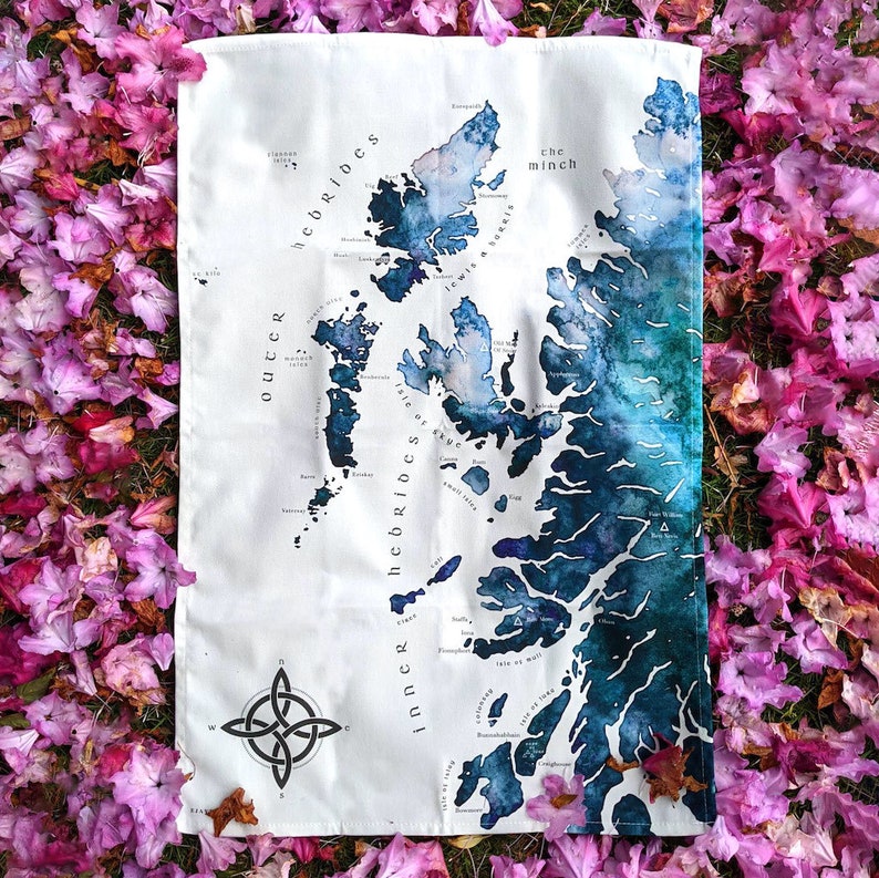 Entire Scottish Hebrides Scottish Souvenir Home Decor Illustrated Organic Cotton Tea Towel image 5