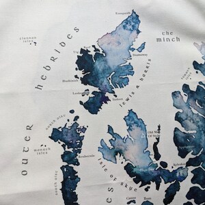 Entire Scottish Hebrides Scottish Souvenir Home Decor Illustrated Organic Cotton Tea Towel image 3