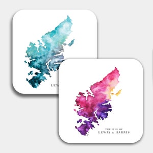 Isle of Lewis Table Coaster | Travel Theme | Family Gift Tea Coffee Mats | Scottish Islands | Scotland Gift for him | Outer Hebrides