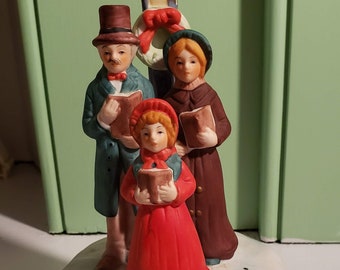 Christmas Caroler's Rotating Musical figurine Vintage Christmas decorations Holiday music Mantlepiece decor