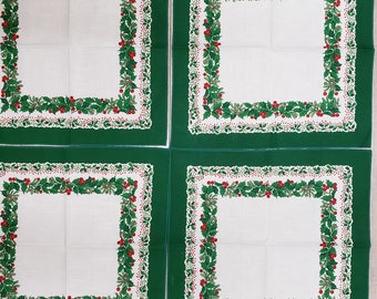 Holiday Linens Decorative Table linens Set of 4 Christmas Cloth napkins