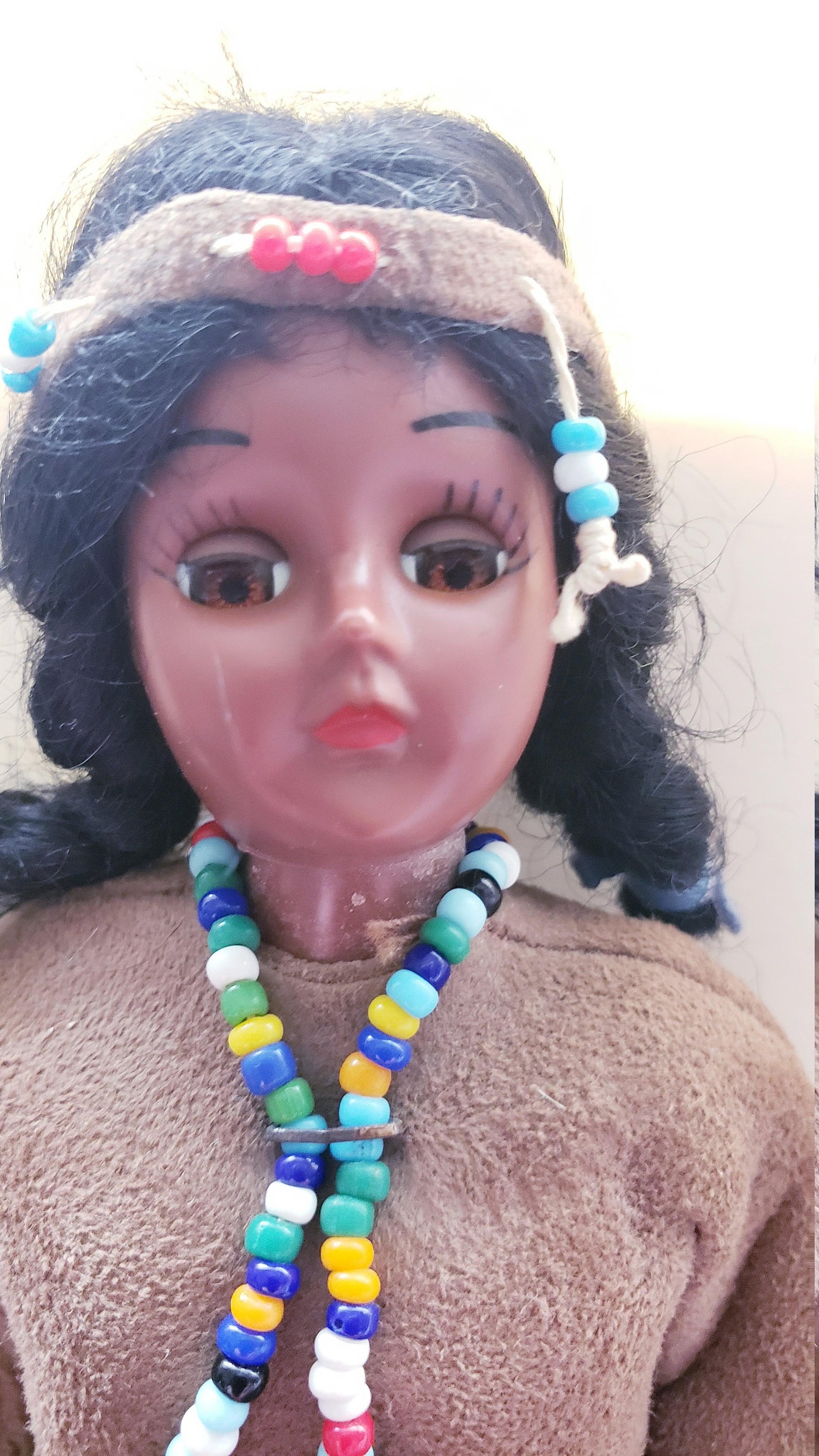 Vintage Indian Doll With Fringed Leather Buckskin Etsy