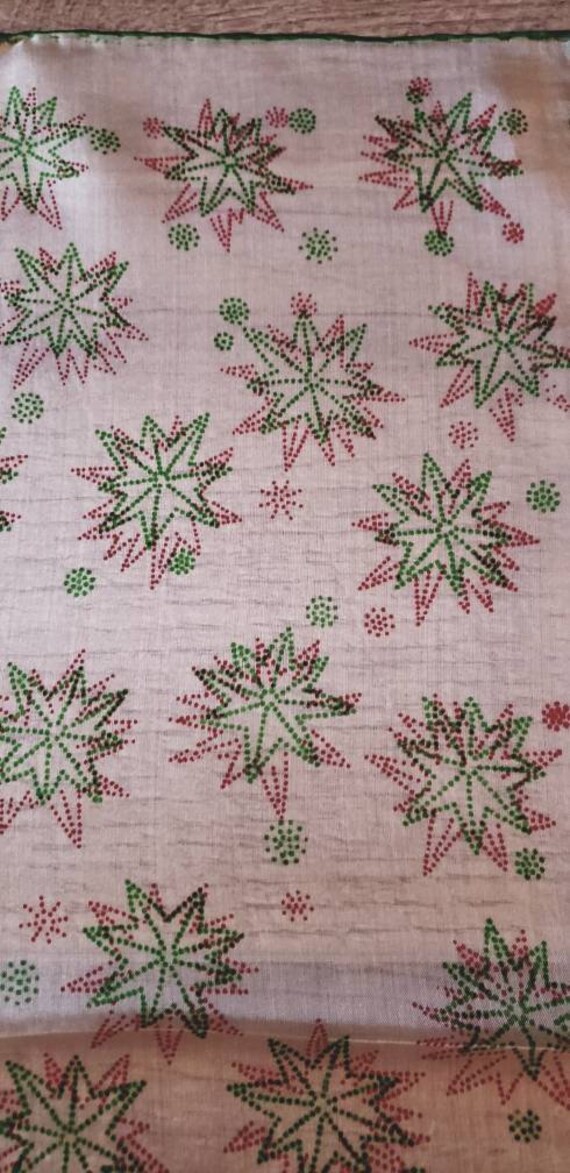 Vintage Pure Silk Handkerchief Scarf Christmas dec