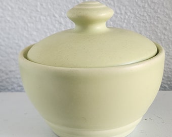 Vintage Sugar Bowl with Lid Pfaltzgraff Dishes Green Apple color decor Collectible Kitchenware