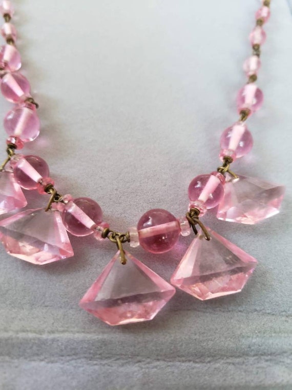 RARE ANTIQUE Czechoslovakian Neiger Bros pink bead