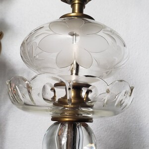 Etched glass table lamp Vintage lighting Bedroom Lamps image 4