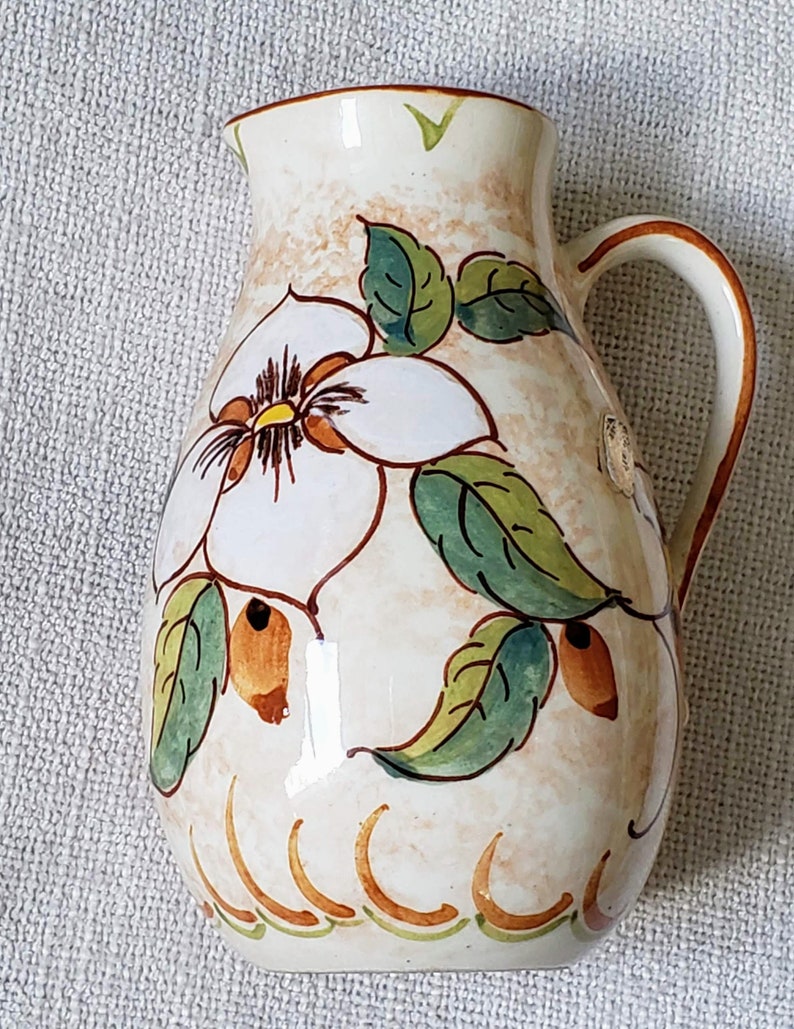 RARE vintage mini pitcher small vase signed Zenith Gouda pottery image 4