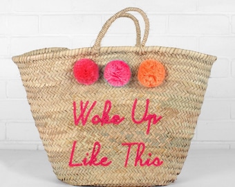 Personalized tote Bags,Personalized bridesmaid beach bag, Customized straw bag for bachelorette party, Bridesmaid gift