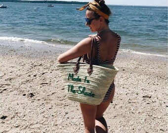 Personalized Name Tote, Custom Shoulder Bag, Reusable Grocery Bag, Initial Tote Bag, Custom Canvas Tote, Cute Gift for Her