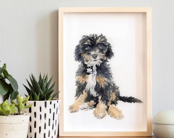 Custom Pet Portrait Watercolor Hand Painted from You Own Photo, personalized dog portraits, dog or cat
