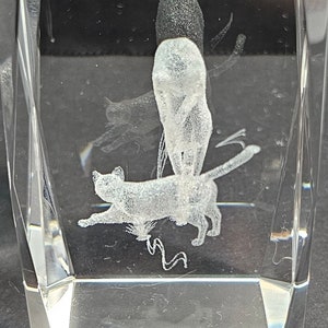 3D Laser geätzte Kristallstein spielerische Kätzchen