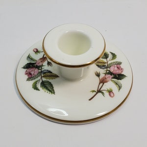 Wedgwood Hathaway Rose Taper Candlestick, England