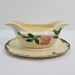 Franciscan Desert Rose Gravy Boat with Attached Underplate, USA