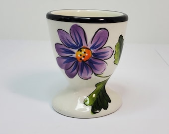 Purple Flower Egg Cup, Ceramic, Made in China