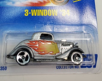 旧いホットウィール 1980年代リアルライダース3 Window ‘34 Hot Wheels 3-window '34, #257, 1991 Original Package - Etsy
