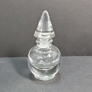 Glass Round Perfume Bottle with Conical Stopper