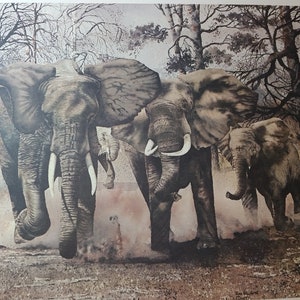 Ron Williams &quot;Elephant Rampant&quot; 299/1100 Signed and Numbered Print