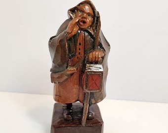 Hand Carved Town Crier Figurine, Italy