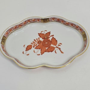 Herend Rust Chinese Bouquet Small Tray, Hungary