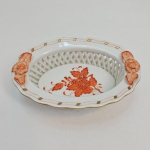 Herend Rust Chinese Bouquet Basket, Hungary