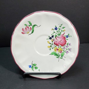 Luneville Old Strasbourg Stoneware Saucer for Flat Cup, France, NO Damage