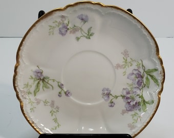 CH Field Haviland paarse bloemen 5 1/2" schotel voor platte kop