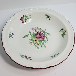 Luneville Old Strasbourg Stoneware Large Round Bowl, France, NO Damage