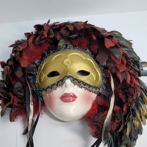 Clay Art Feathered Mask, Crazing