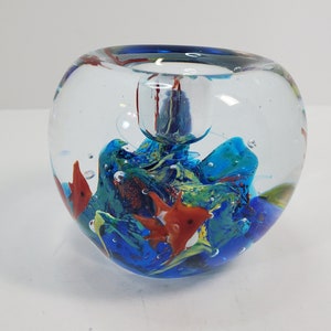 Murano Style Aquarium Paperweight/Candle Holder