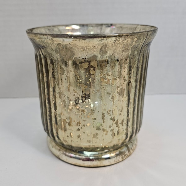 San Miguel Audrey Champagne Mercury Glass Candle Holder, India
