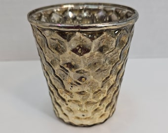 San Miguel Audrey Champagne Mercury Glass Candle Holder, India
