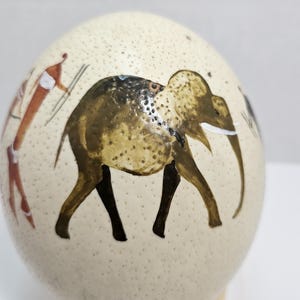 Ostrich Egg Painted Scene, Kenya, no stand