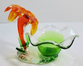 Art Glass Tropical Votive Holder