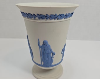 Wedgwood Blue on Cream Vase