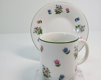 Andrea by Sadek Floral Cup and Saucer, Japan
