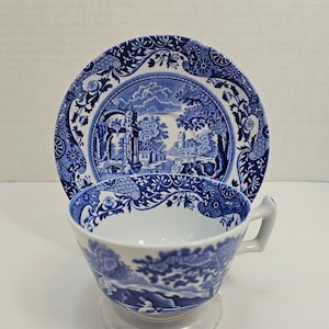 Spode Blue Italian Cup and Saucer, England
