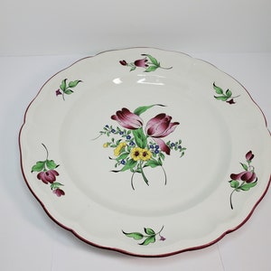 Luneville Old Strasbourg Stoneware Large Round Platter, France