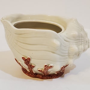 Fitz and Floyd Coral Shell Sugar Bowl, NO LID, 1989