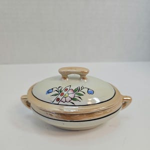 Lusterware Covered Sugar Bowl, Japan, Hairline Crack