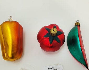 Dillards  Mouth Blown Glass Christmas Ornaments, Czech Republic, Original Box