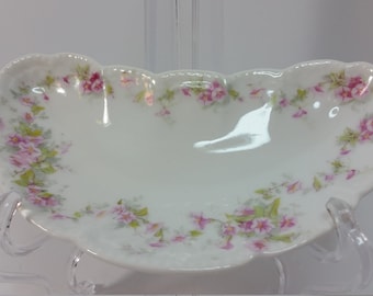 Bassett Austria Limoges, Floral Crescent Bone Dish