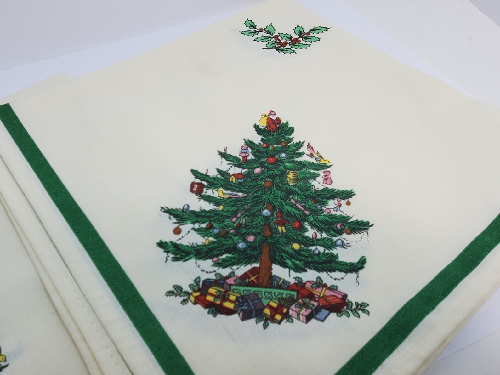 Spode Christmas Tree Pair of Fabric Napkins Etsy