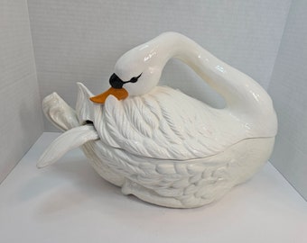 Large Swan Soup Tureen with LADLE
