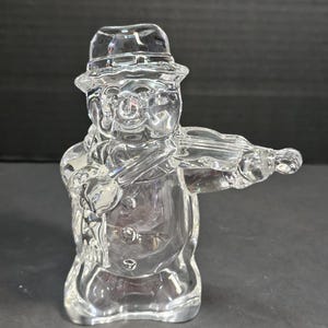 Mikasa Crystal Snowman Playing Violin, Original Box, Germany